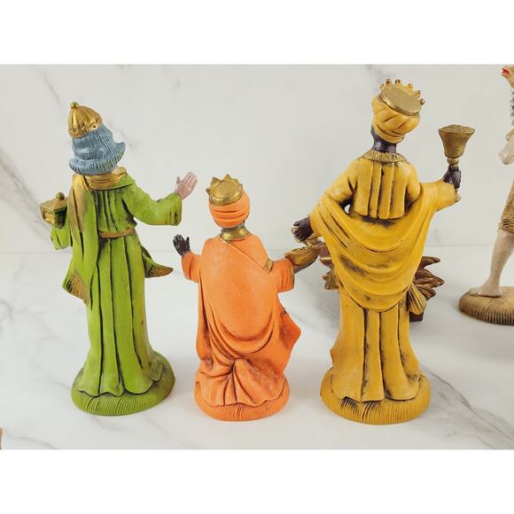 Nativity Joseph Mary Jesus Three Kings Shepherd Animal Angel Made in Italy x14 - Picture 10 of 16